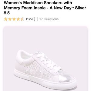 BRAND NEW NEVER WORN OR OUT OF BOX TARGET FASHION SNEAKERS IN SILVER SZ 8.5